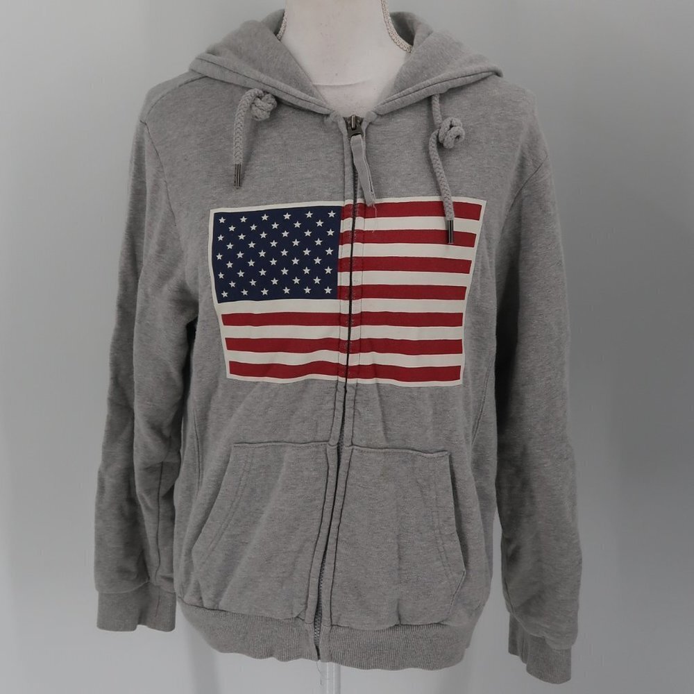 Jeep Men's American Flag Full Zip Hoodie Size Small